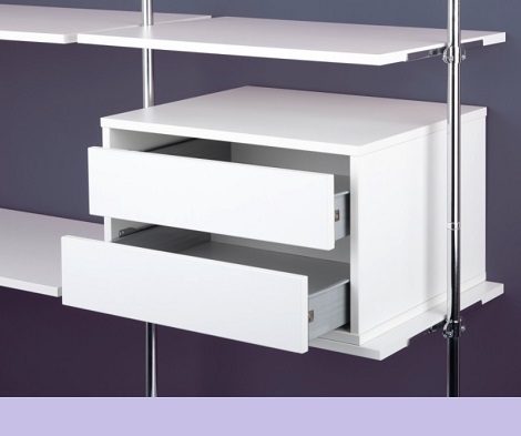 Nolte  R2600 kast laden met draagbuissysteem systeemkast,interieur inloopkast, wit,planken,buis,frame